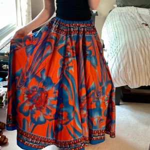 NWT Versona Lucky & Coco Red & Blue Maxi Skirt